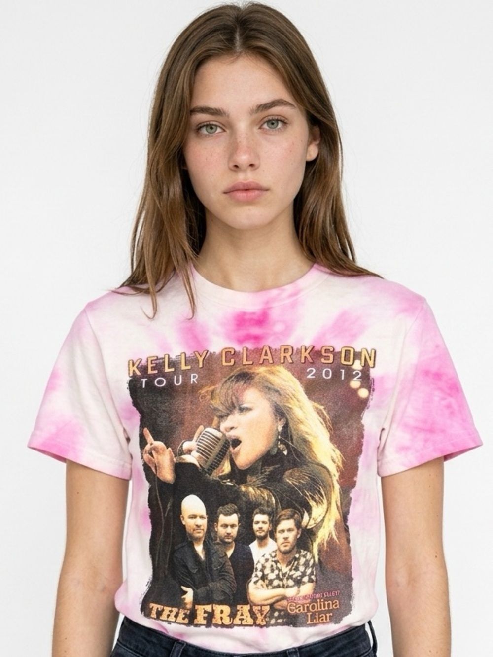 KELLY CLARKSON 2012 Pink Tie Dye Tour Tee Small